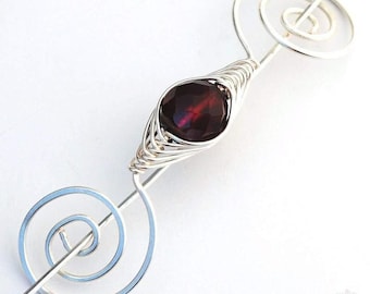 January Garnet Birthstone Noteworthy Shawl Pin