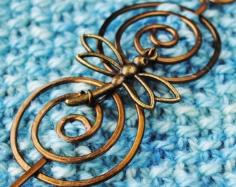 Dragonfly Shawl Pin in Vintage Bronze