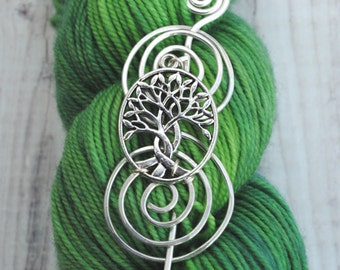 Celtic Tree of Life Charmed Shawl Pin in Silver