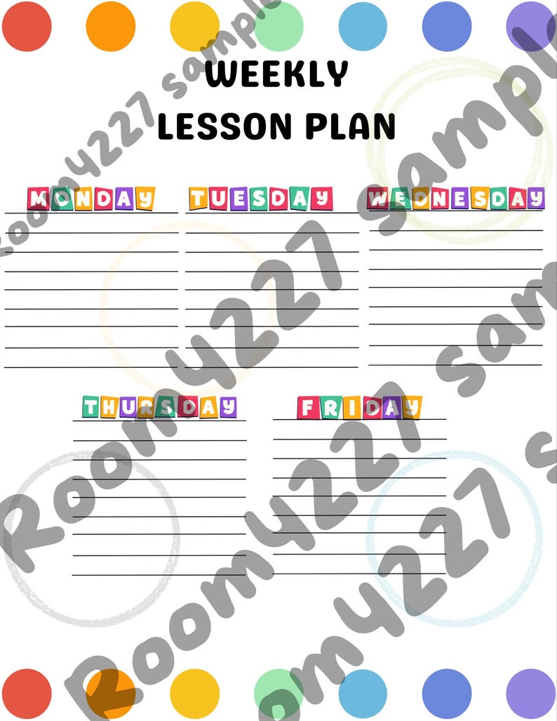 Printable Weekly Lesson Plan – Floral Teacher Planner for Classroom or ...