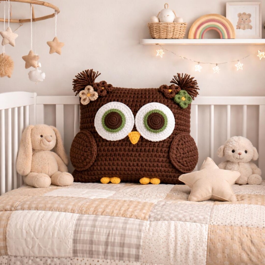 Crochet Owl Pillow Pattern – Cute Amigurumi Owl Cushion Digital PDF ...