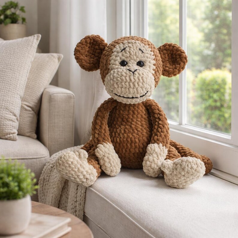 Monkey Toy Pattern Crochet Monkey Pattern PDF, Amigurumi Monkey Toy Pattern, Plush Monkey ...