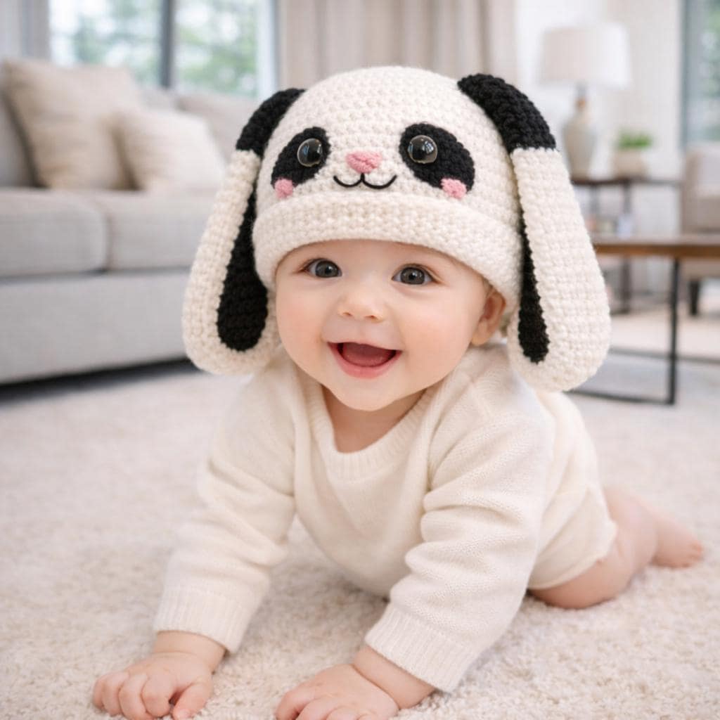 30 Baby Hat Crochet Patterns for Sweet Handmade Gifts and Everyday Warmth 9 Panda Baby Hat Crochet Pattern