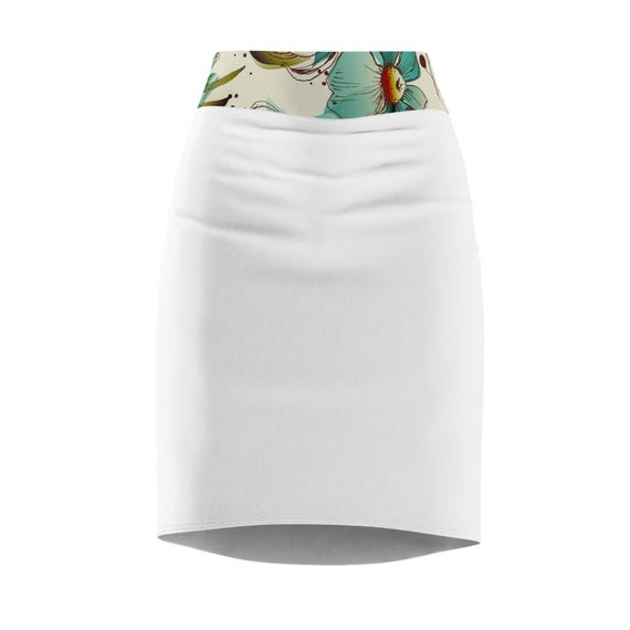 Floral Pencil Skirt, Women's Fashion, Summer Skirt, Elegant, Sleek