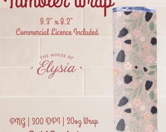 Botanischer Becher mit Bramble & Bloom Floral Design (digitaler Download)