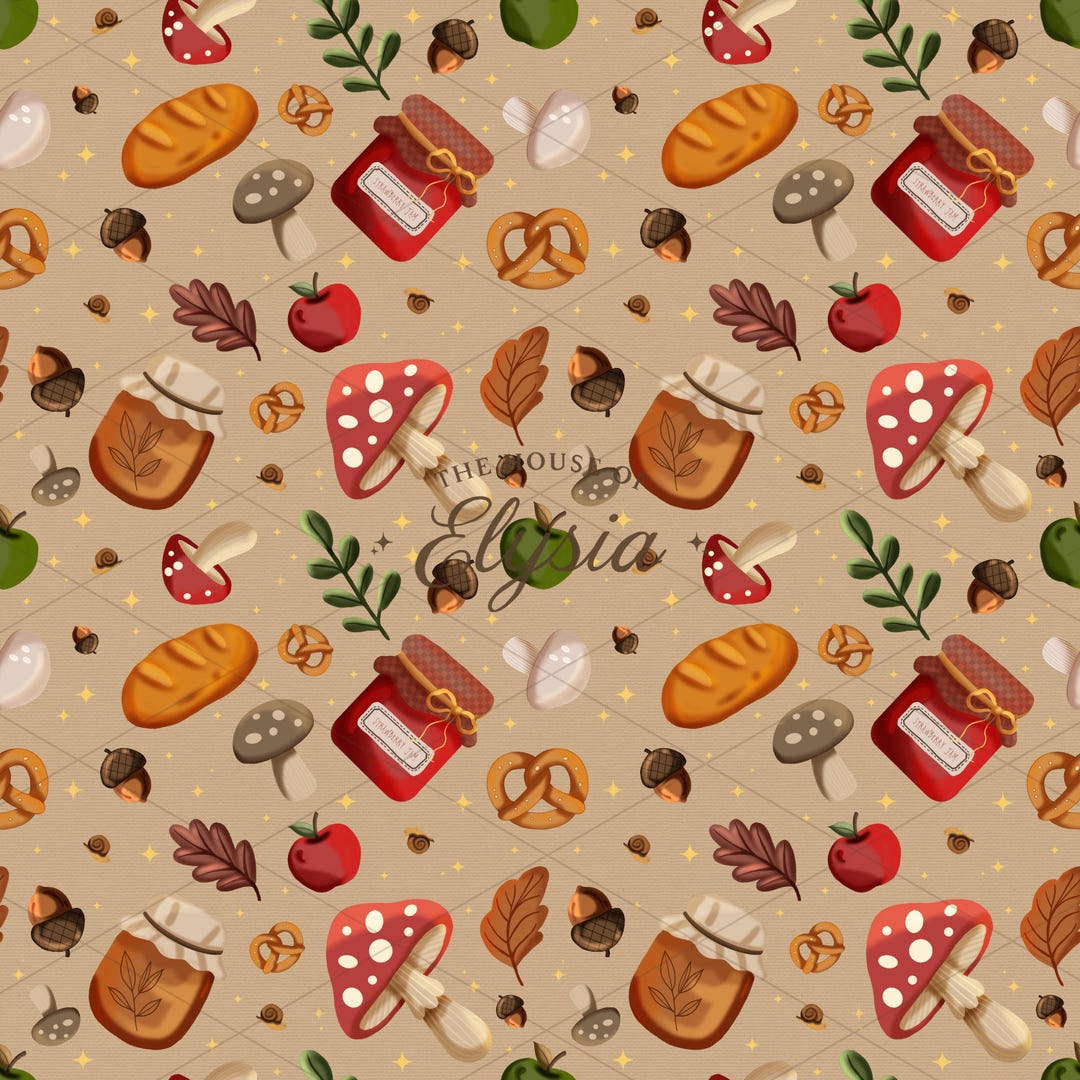 Cottage Core Pattern Texture Cottagecore Autumn Pattern: Cosy Seamless Tile for Crafts (PNG Digital ...