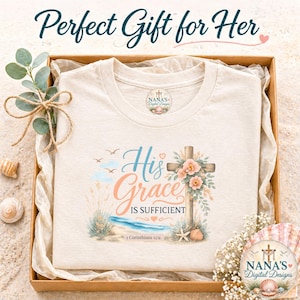 Schrift Shirt Grace Grafik religiöse Kleidung Küsten Sommer Aquarell Design christliche T-Shirt Frau Glaube Kleidung Bibel Vers Nachricht