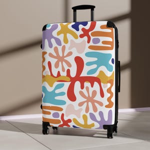 Colorful Patterned Luggage, Unique Suitcases for Travelers, Stylish Travel Gear, Personalized Carry-on, Vacation Essentials