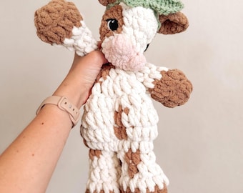 Coccole a forma di mucca all'uncinetto / Coccole a forma di mucca fatte a mano / Decorazioni per la cameretta all'uncinetto / Giocattolo a forma di mucca all'uncinetto / Coccole a forma di mucca / Coccole a forma di mucca