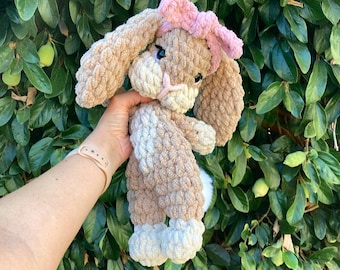 Crochet Bunny Snuggler | Handmade Bunny Lovey | Crochet Nursery Decor | Crochet Bunny Toy | Bunny Snuggler | Bunny Lovey
