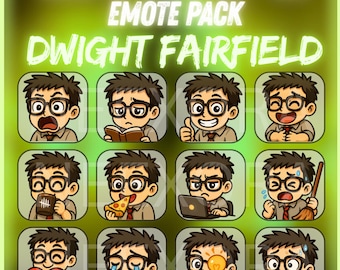 Pack de emoticonos de Twitch de Dwight Fairfield: 12 emoticonos de Dead by Daylight | Emoticonos de terror chibi para streamers | descarga instantánea | NeexoraStudio
