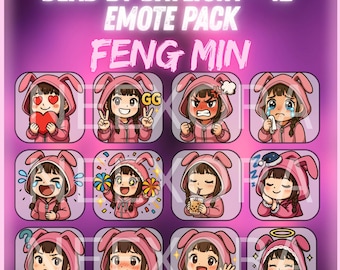 Paquete de emoticonos de Twitch de Feng Min: 12 emoticonos de Dead by Daylight | Emoticonos de terror chibi para streamers | Descarga digital instantánea | NeexoraStudio