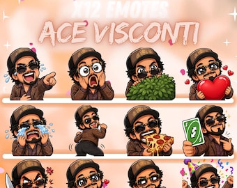 Ace Visconti Dead by Daylight Survivor Twitch-emotes – 12 schattige chibi-emotes | DBD-emotepakket | Digitale download