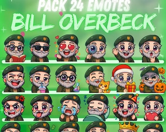Bill Overbeck Mega Pack 24 Emote Pack | Dead by Daylight Twitch, Discord & more | Chibi Emotes for Streamers | Digital instant download
