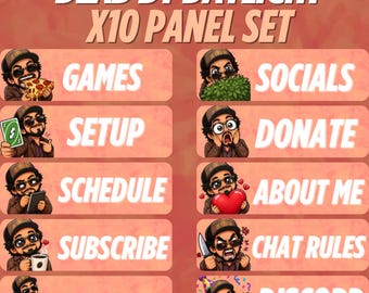 Ace Visconti Dead by Daylight Survivor Twitch Panels – DBD Survivor Panel Pack | Leuke Chibi Twitch Panels | Digitale download