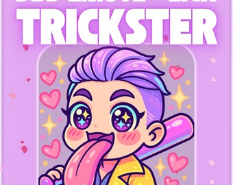 Emote de lamido de embaucador – Divertido lamido asesino kawaii | Emote de Twitch de Dead by Daylight | PNG chibi de terror | Emoji de Discord