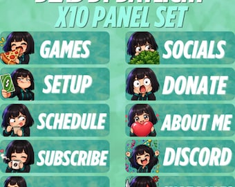Feng Min Dead by Daylight Survivor Twitch Panels – DBD Survivor Panel Pack | Leuke Chibi Twitch Panels | Digitale download