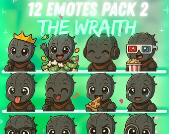 The Wraith Dead by Daylight Twitch, Discord Emote Pack 2 – 12 Kawaii Emotes | Cute Chibi Emotes for Streamers | Digital instant download