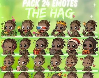 The Hag Mega Pack 24 Emote Pack | Dead by Daylight Twitch, Discord & more | Cute Chibi Emotes for Streamers | Digital instant download