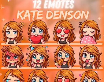 Pack de emoticonos de Kate Denson para Twitch y Discord de Dead by Daylight: 12 emoticonos kawaii | Emoticonos chibi adorables para streamers | Descarga digital instantánea