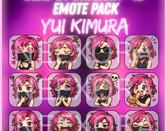 Yui Kimura Twitch Emote Pack – 12x Dead by Daylight Emotes | Horror Chibi Emotes for Streamers | Digital instant download | NeexoraStudio
