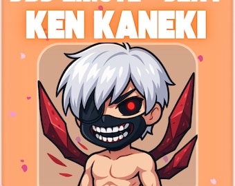 Ken Kaneki Sexig Emote – Rolig Kawaii Killer | Dead by Daylight Twitch Emote | Skräck Söt Chibi PNG | Discord-emoji
