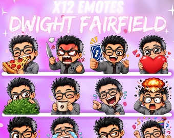 Dwight Fairfield Dead by Daylight Survivor Twitch-emotes – 12 schattige chibi-emotes | DBD-emotepakket | Digitale download