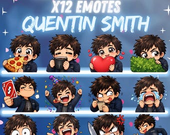 Quentin Smith Dead by Daylight Survivor Twitch Emotes – 12 Cute Chibi Emotes | DBD Emote Pack | Digital Download