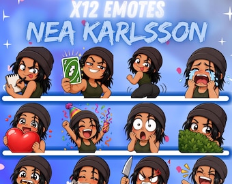 Nea Karlsson Dead by Daylight Survivor Twitch-emotes – 12 schattige chibi-emotes | DBD-emotepakket | Digitale download