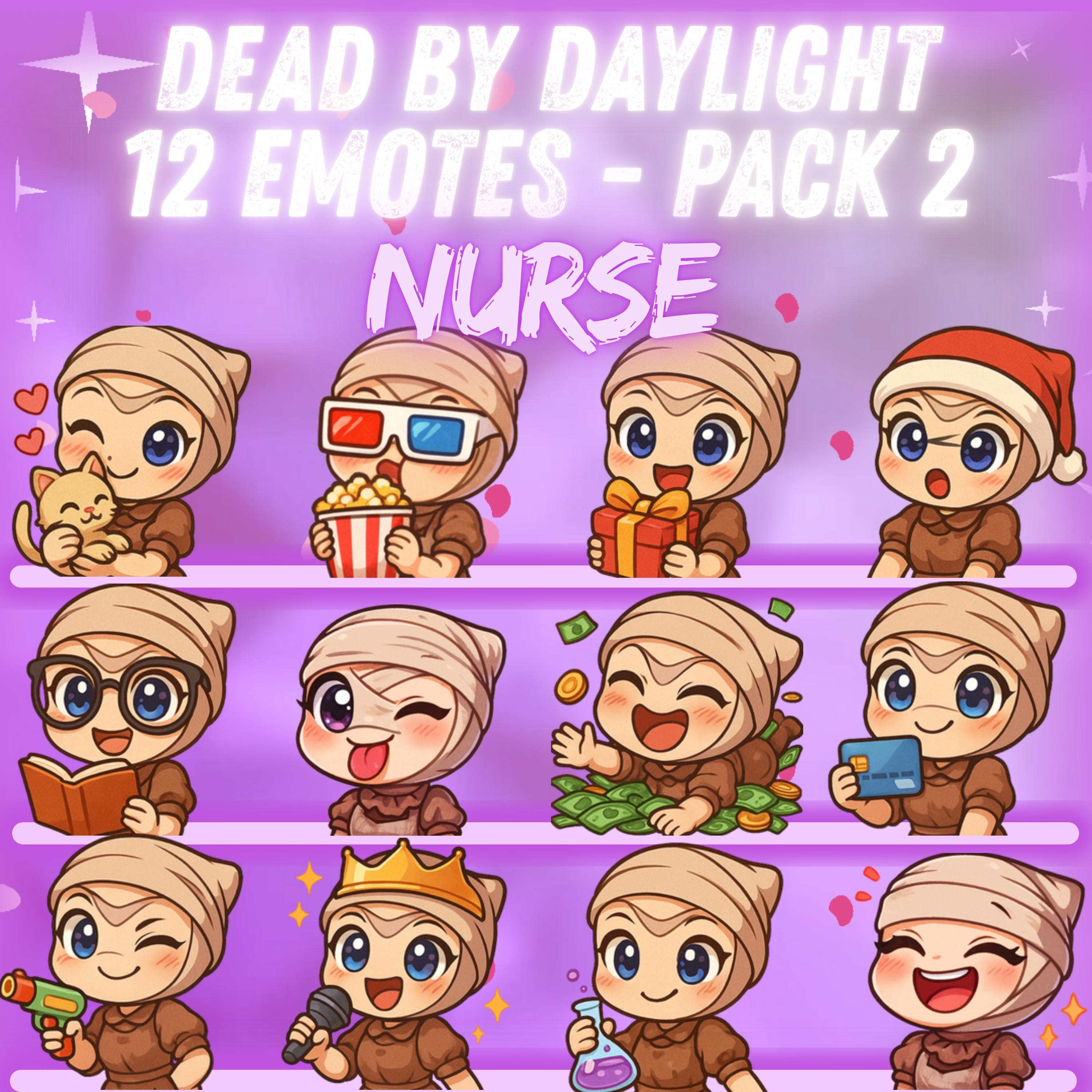 Nurse Dead by Daylight Twitch, Discord Emote Pack 2 – 12 Kawaii Emotes ...