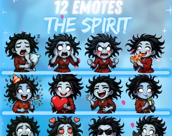 Spirit Twitch Emote Pack – 12x Dead by Daylight Emotes | Horror Chibi Emotes for Streamers | Digital instant download | NeexoraStudio