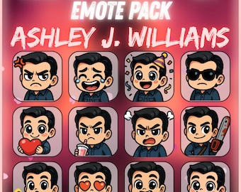 Paquete de emoticonos de Ashley J. Williams para Twitch y Discord de Dead by Daylight: 12 kawaii | Emoticonos chibi adorables para streamers | Descarga digital instantánea