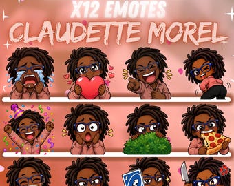 Claudette Morel Dead by Daylight Survivor Twitch-emotes – 12 schattige chibi-emotes | DBD-emotepakket | Digitale download