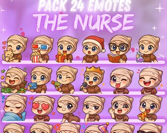 Nurse Mega Pack 24 Emote Pack | Dead by Daylight Twitch, Discord & more | Cute Chibi Emotes for Streamers | Digital instant download
