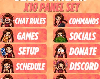 Meg Thomas Dead by Daylight Survivor Twitch Panels – DBD Survivor Panel Pack | Leuke Chibi Twitch Panels | Digitale download