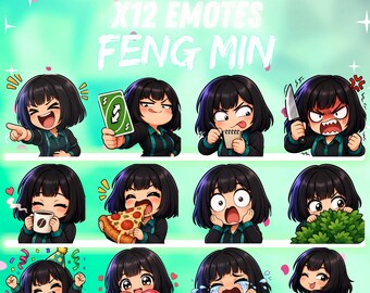 Feng Min Dead by Daylight Survivor Twitch-emotes – 12 schattige chibi-emotes | DBD-emotepakket | Digitale download