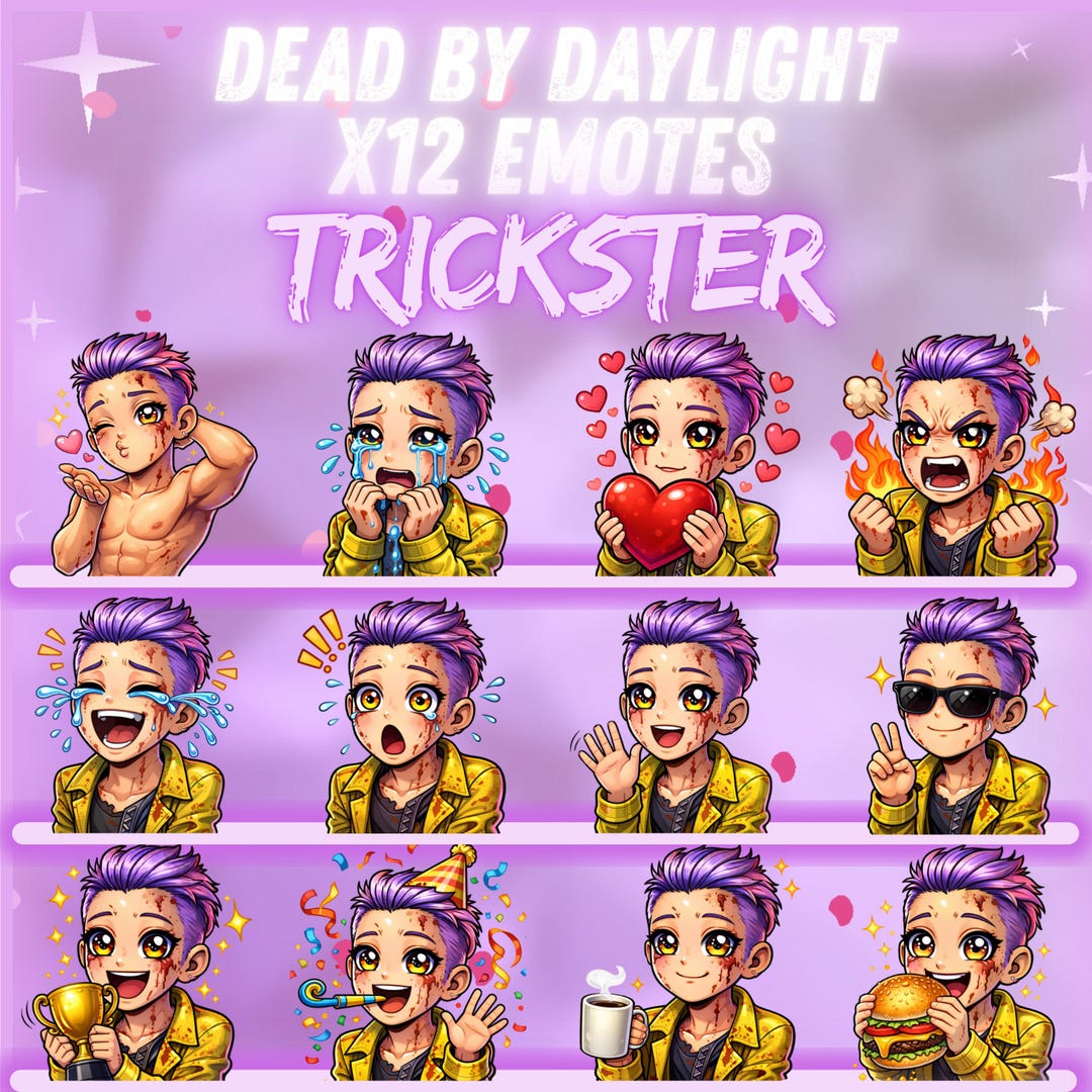Dbd Undone Icon Trickster Dead by Daylight Emote Pack | 12 Horror Chibi Twitch ...