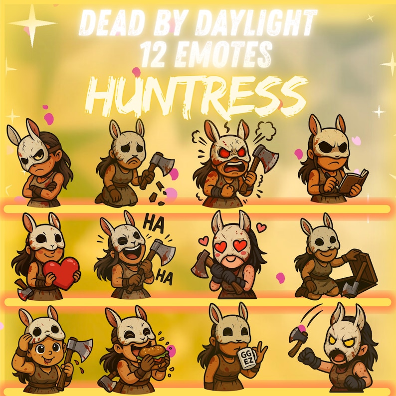 Huntress Twitch Emote Pack – 12x Dead by Daylight Emotes | Horror Chibi ...