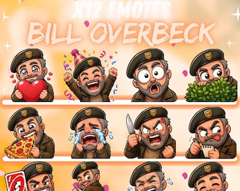 Bill Overbeck Dead by Daylight Survivor Twitch-emotes – 12 schattige chibi-emotes | DBD-emotepakket | Digitale download