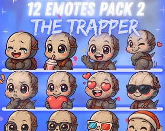 The Trapper Dead by Daylight Twitch, Discord Emote Pack 2 – 12 Kawaii Emotes | Cute Chibi Emotes for Streamers | Digital instant download