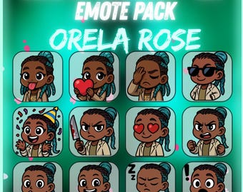 Orela Rose Dead by Daylight Twitch, Discord Emote Pack – 12x Kawaii Emotes | Cute Chibi Emotes for Streamers | Digital instant download