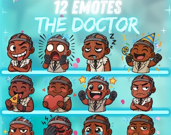 Doctor Twitch Emote Pack – 12x Dead by Daylight Emotes | Horror Chibi Emotes for Streamers | Digital instant download | NeexoraStudio