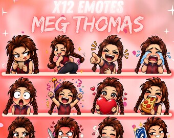 Meg Thomas Dead by Daylight Survivor Twitch-emotes – 12 schattige chibi-emotes | DBD-emotepakket | Digitale download