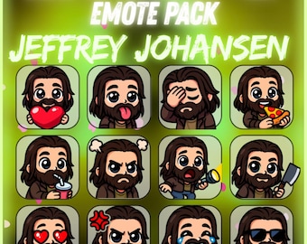 Pack de emoticonos de Jeffrey Johansen para Twitch y Discord de Dead by Daylight: 12 emoticonos kawaii | Emoticonos chibi adorables para streamers | Descarga digital instantánea