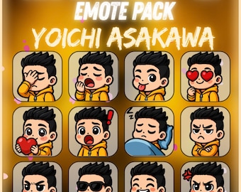 Yoichi Asakawa Dead by Daylight Twitch Discord Emote Pack 12 Kawaii Chibi Emotes for Streamers Digital Download
