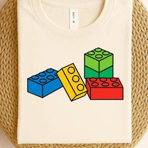 Comfort Color Building Blocks Sweatshirt – Colorful Brick Design, Unisex Cozy Fun Inspired Builders Creative Play Fans