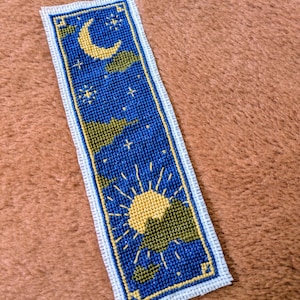 Sun and Moon Bookmark cross stitch pattern PDF - digital download
