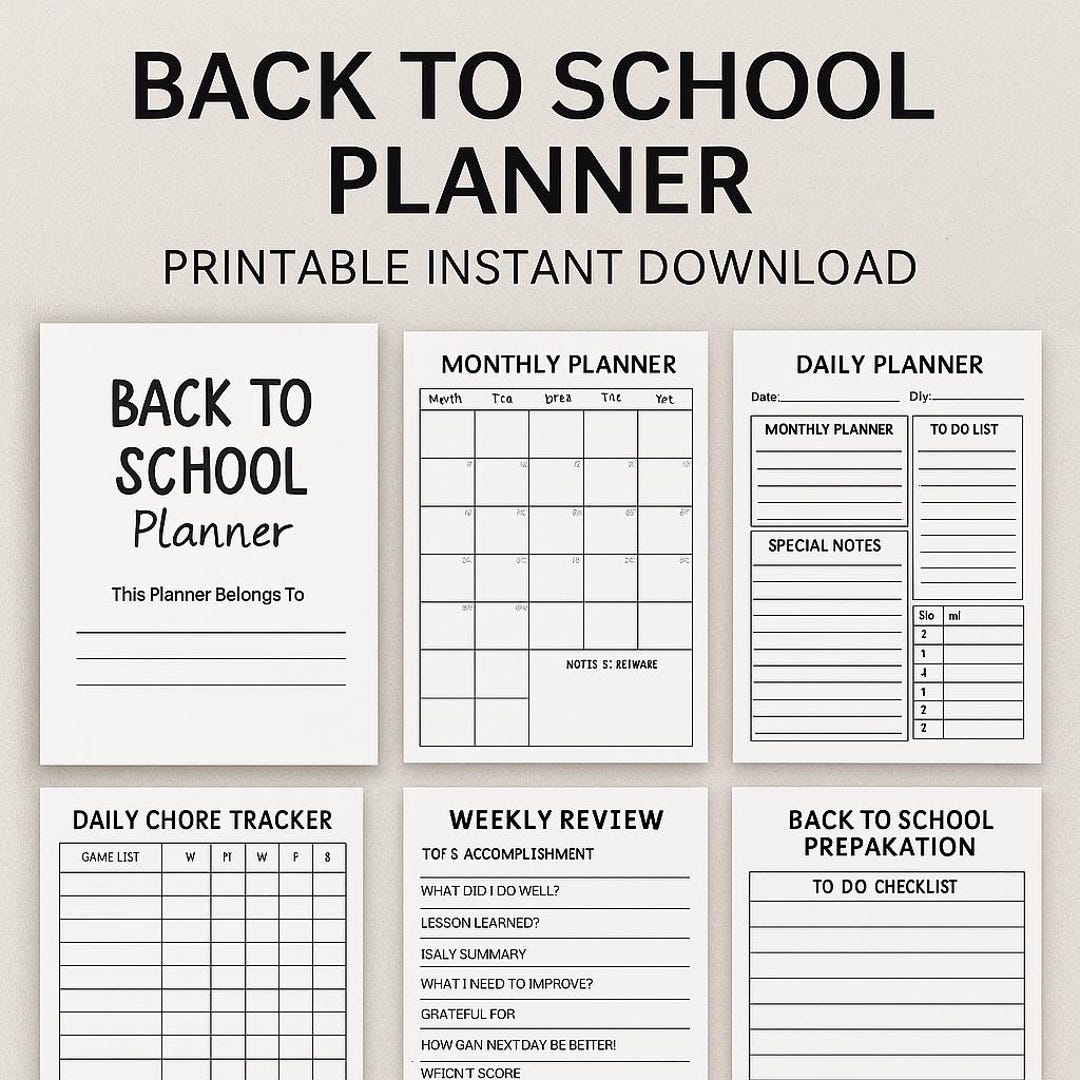 Back to School Planner Printable | Student Organizer (PDF) - Etsy