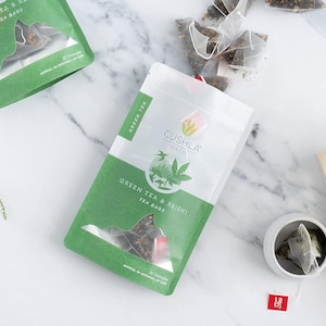 Reishi Green Tea – Ganoderma Lucidum Superfood Blend | 20 Bags from Taiwan