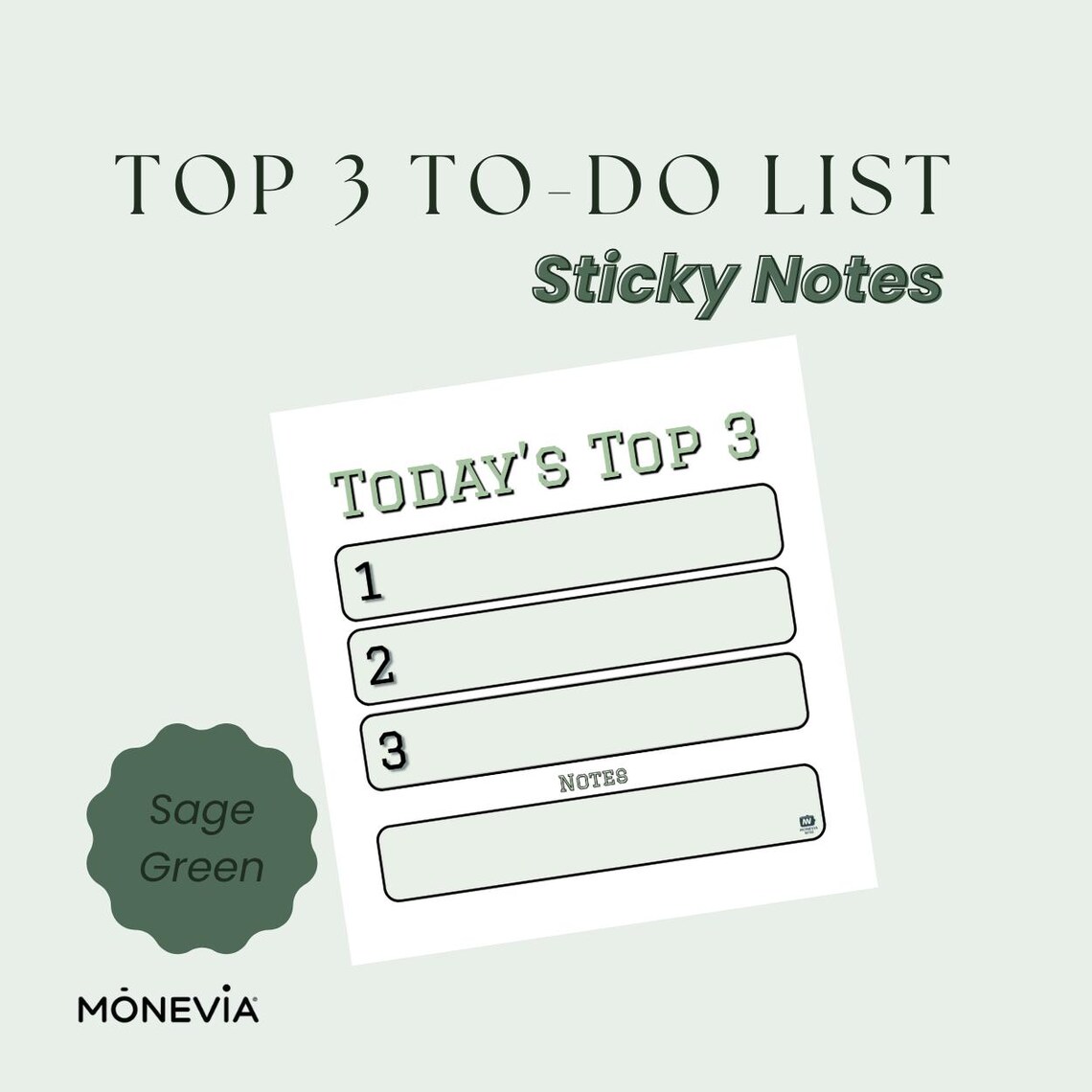 Top 3 To-do List Sticky Notes: Minimalist Priority Pad - Etsy